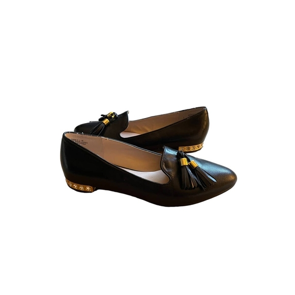 Modern Vice Black Essex Leather and Jeweled heel Loafer SZ 7 - Picture 6 of 8